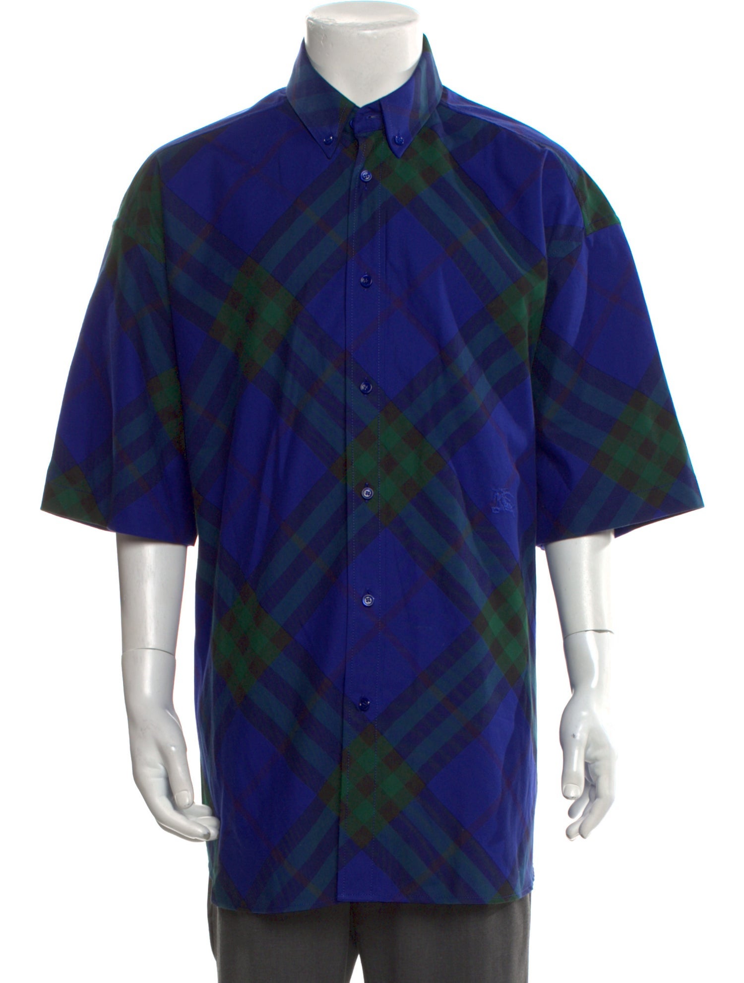 Burberry Plaid Print Short Sleeve Shirt