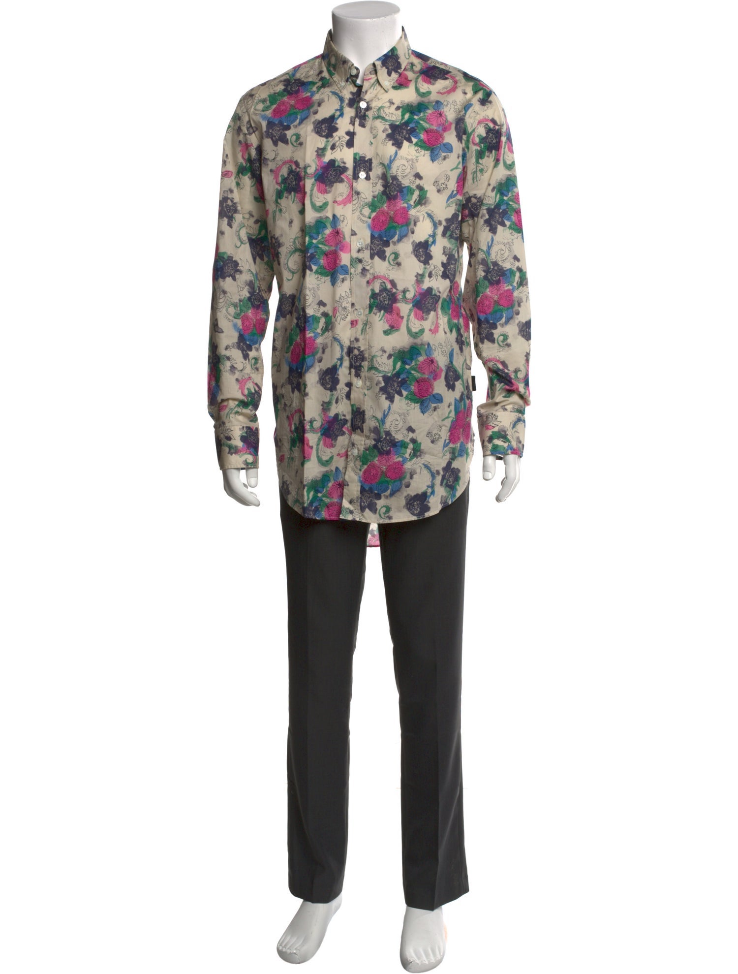Burberry Floral Print Long Sleeve Shirt