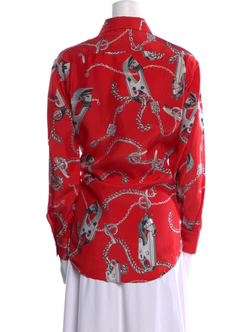 Burberry Silk Printed Button-Up Top