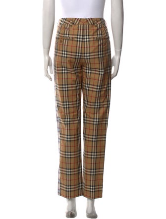 Burberry Plaid Print Straight Leg Pants