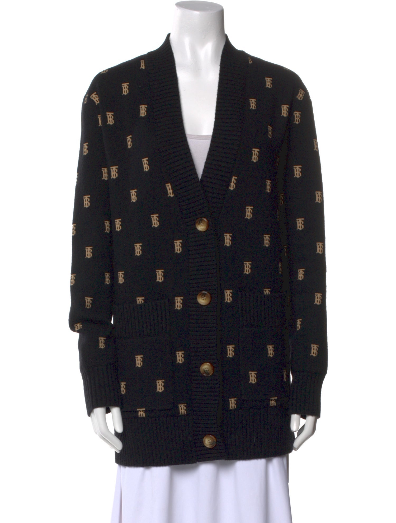 Burberry Printed V-Neck Sweater