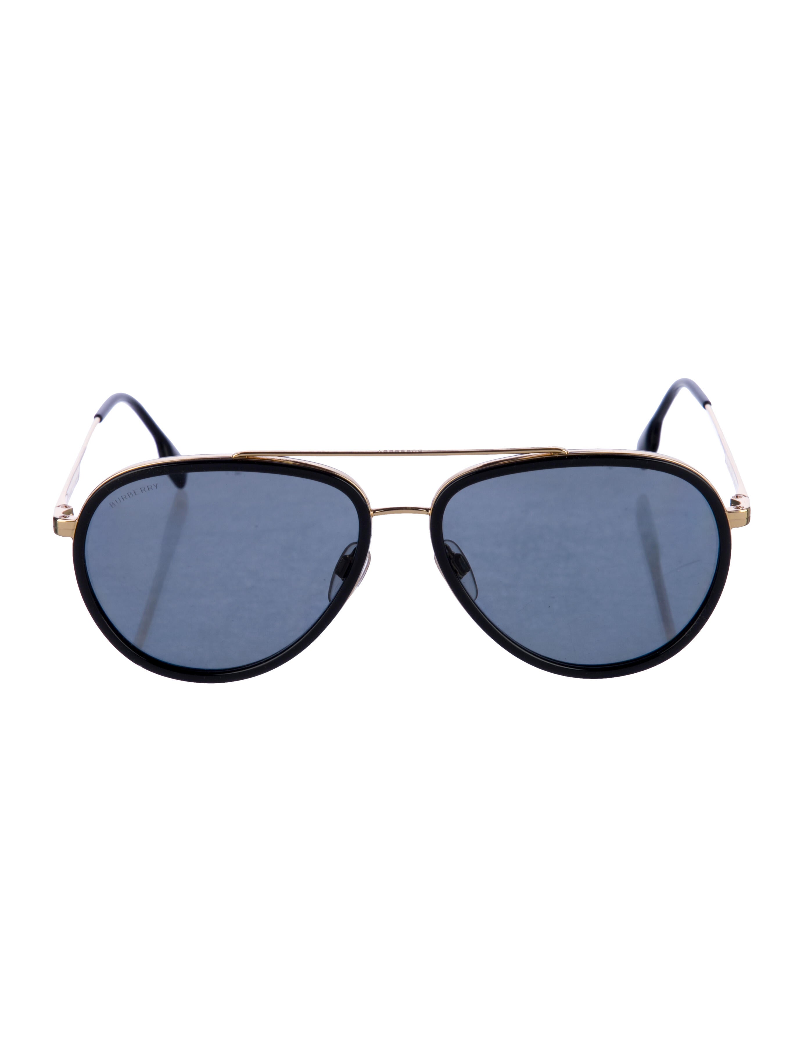 Burberry Nova Check Pattern Aviator Sunglasses