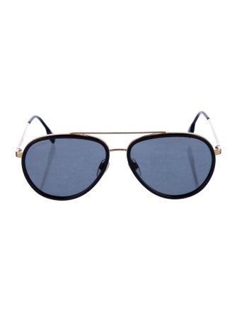 Burberry Nova Check Pattern Aviator Sunglasses