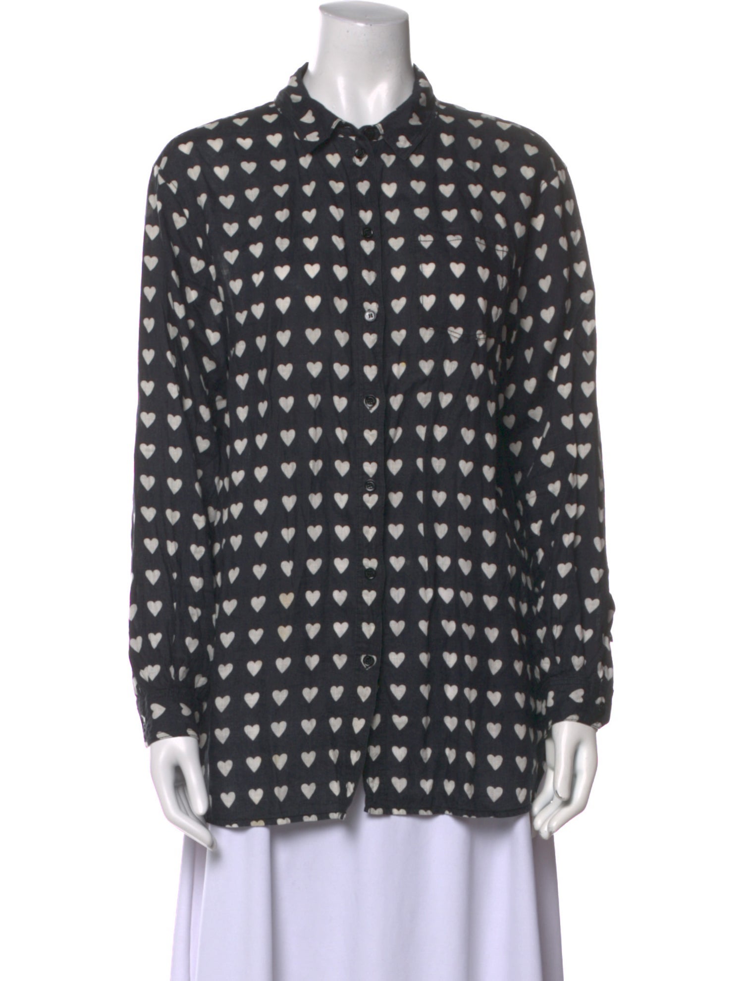 Burberry Linen Printed Button-Up Top