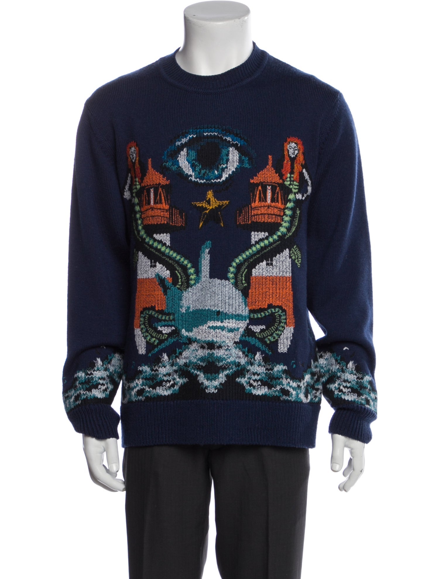 Burberry Wool Graphic Print Pullover