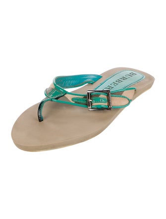 Burberry Patent Leather Graphic Print Slides