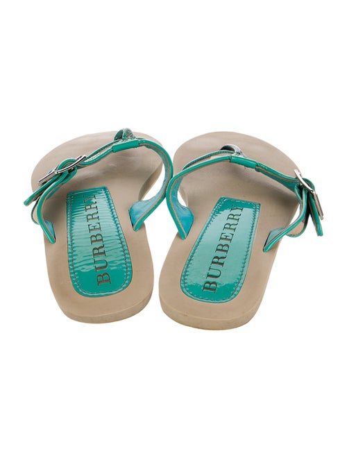 Burberry Patent Leather Graphic Print Slides