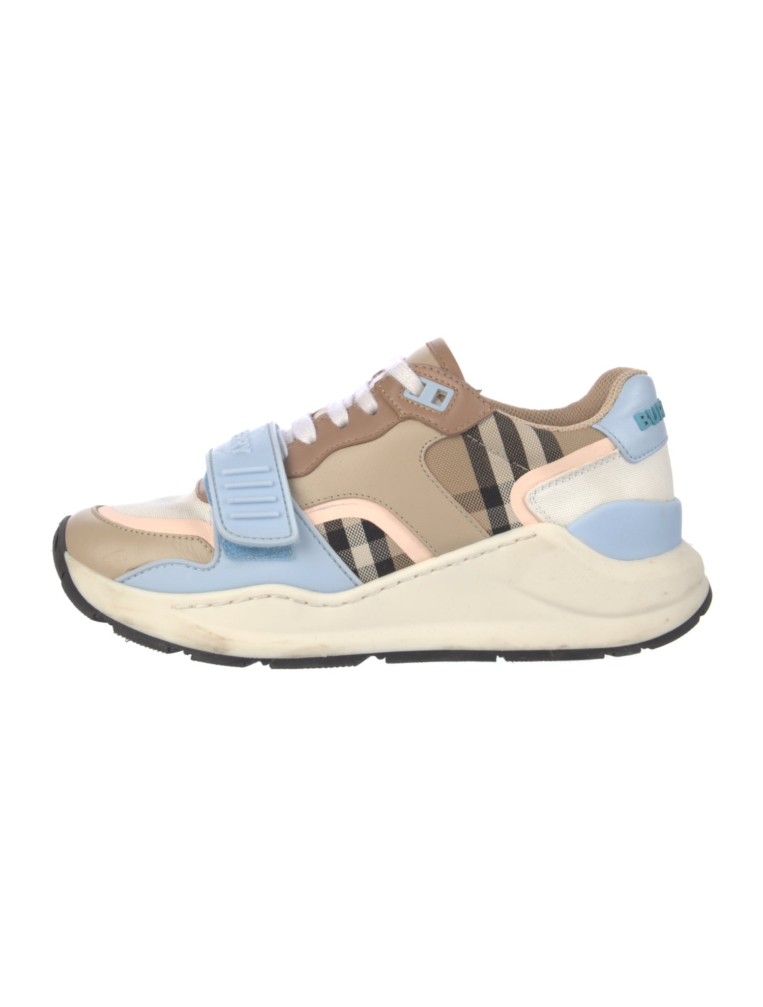 Burberry Nova Check Pattern Leather Sneakers