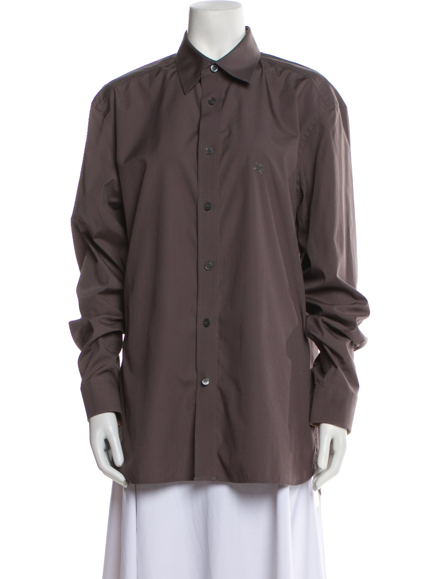 Burberry Long Sleeve Button-Up Top