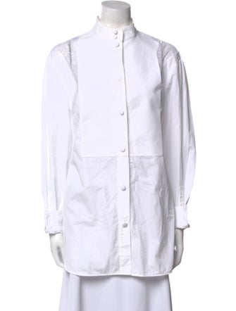 Burberry Long Sleeve Button-Up Top