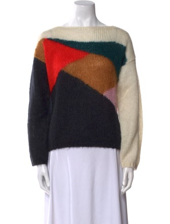 Burberry Mohair Colorblock Pattern Sweater