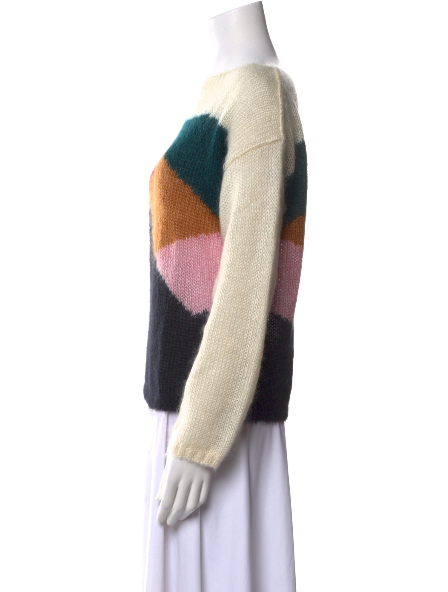 Burberry Mohair Colorblock Pattern Sweater