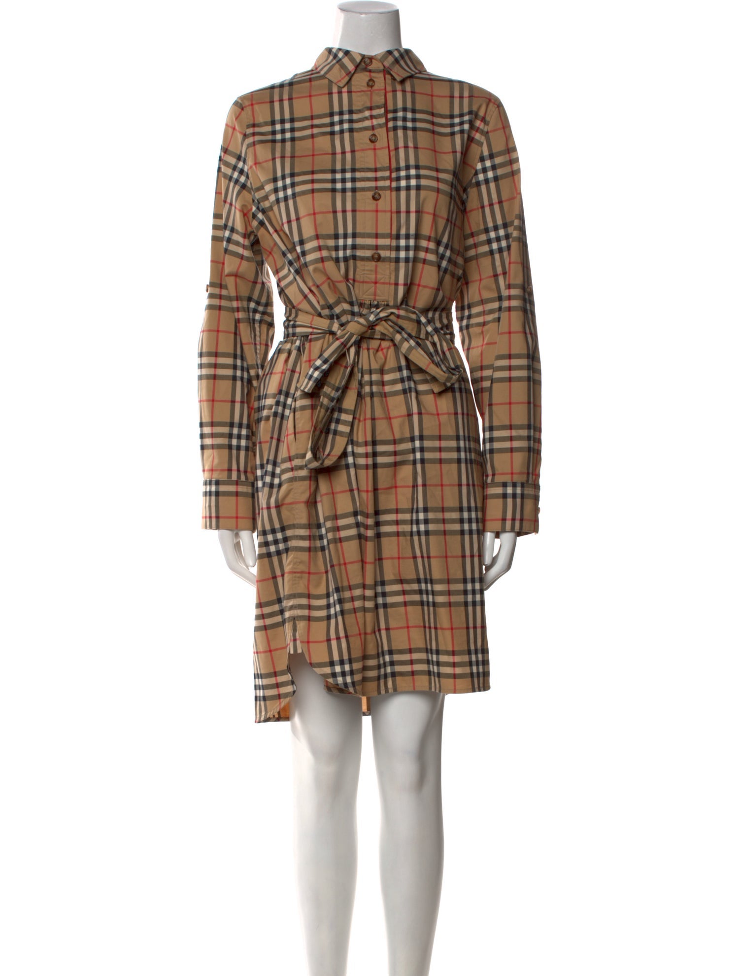 Burberry Plaid Print Knee-Length Dress
