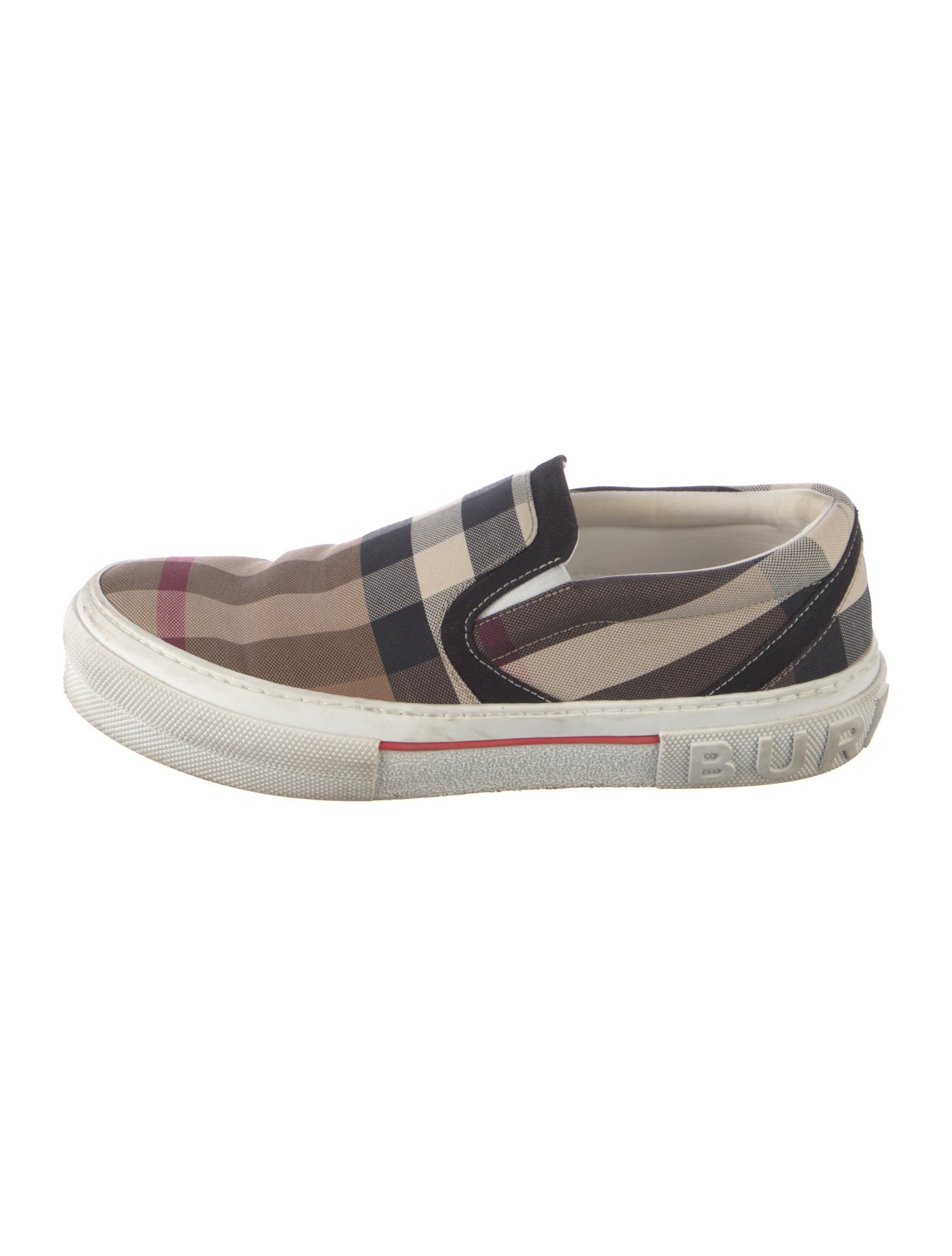 Burberry Canvas Plaid Print Sneakers