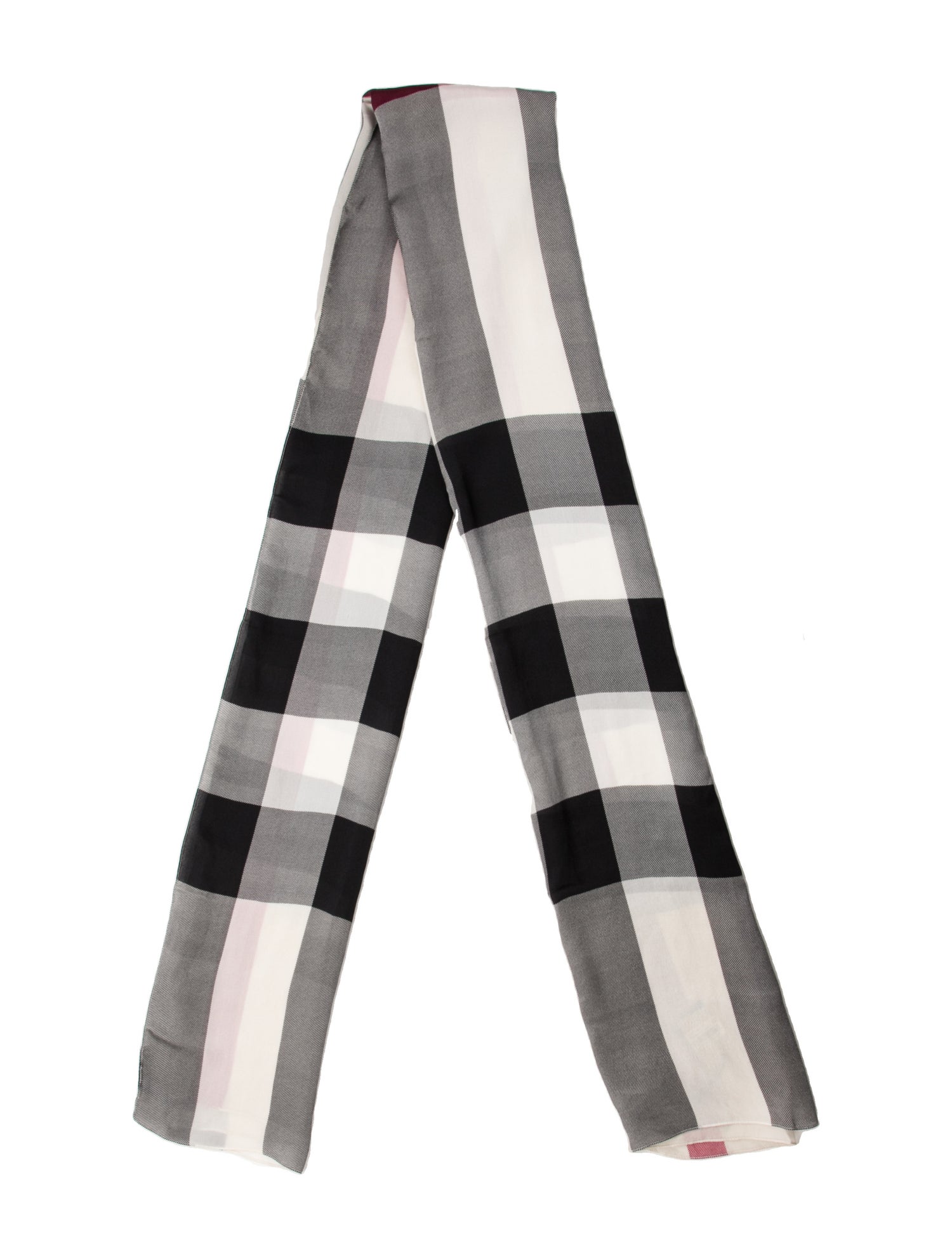 Burberry Silk Plaid Print Scarf w/ Tags