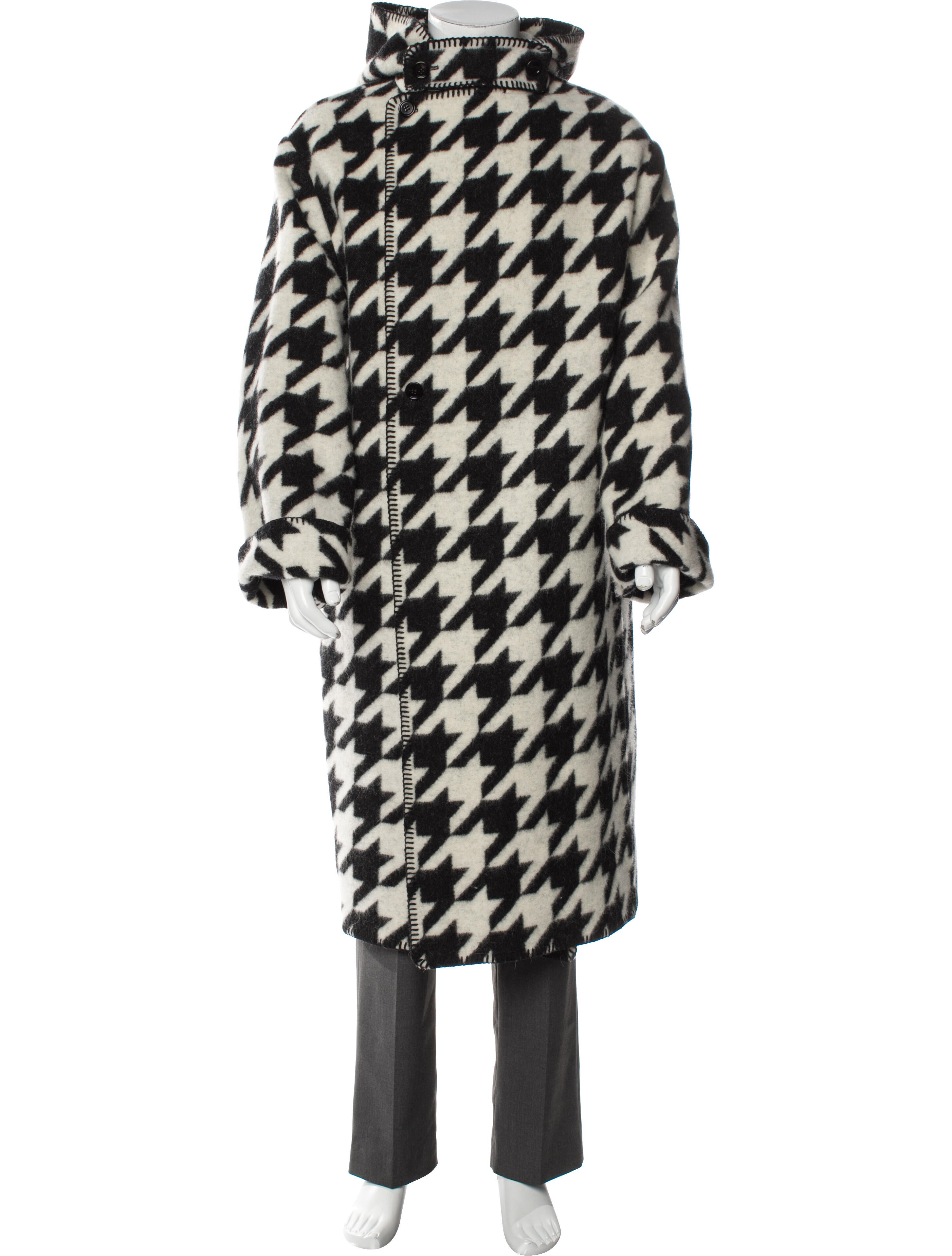 Burberry Wool Houndstooth Print Parka w/ Tags