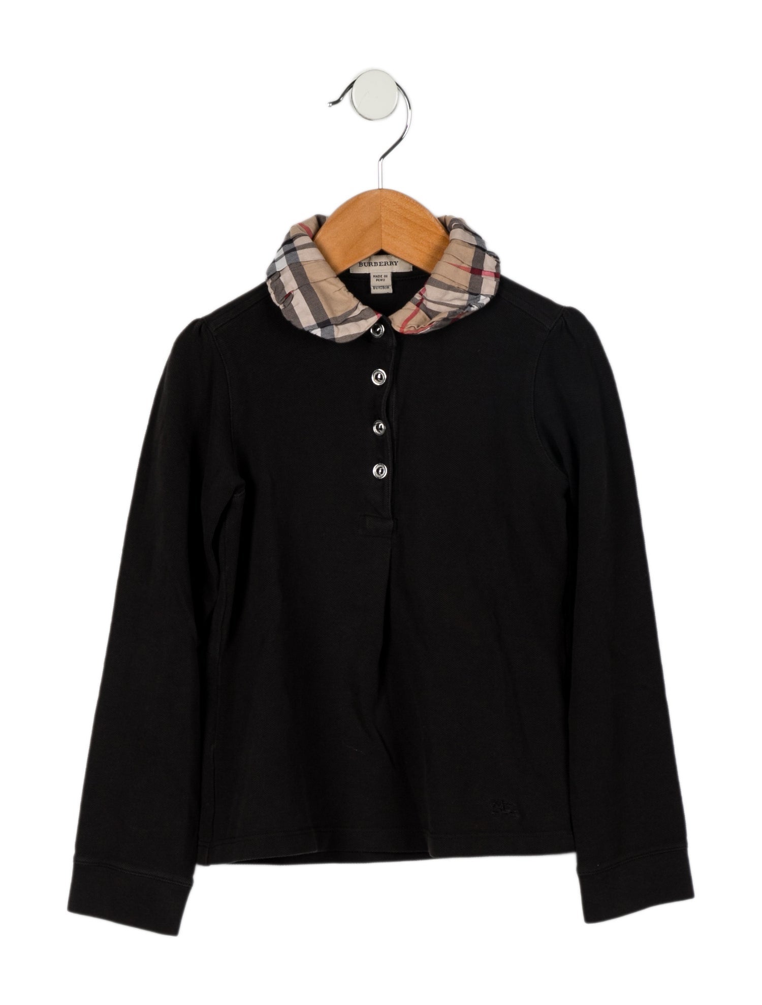 Burberry Girls' Woven Long Sleeve Top