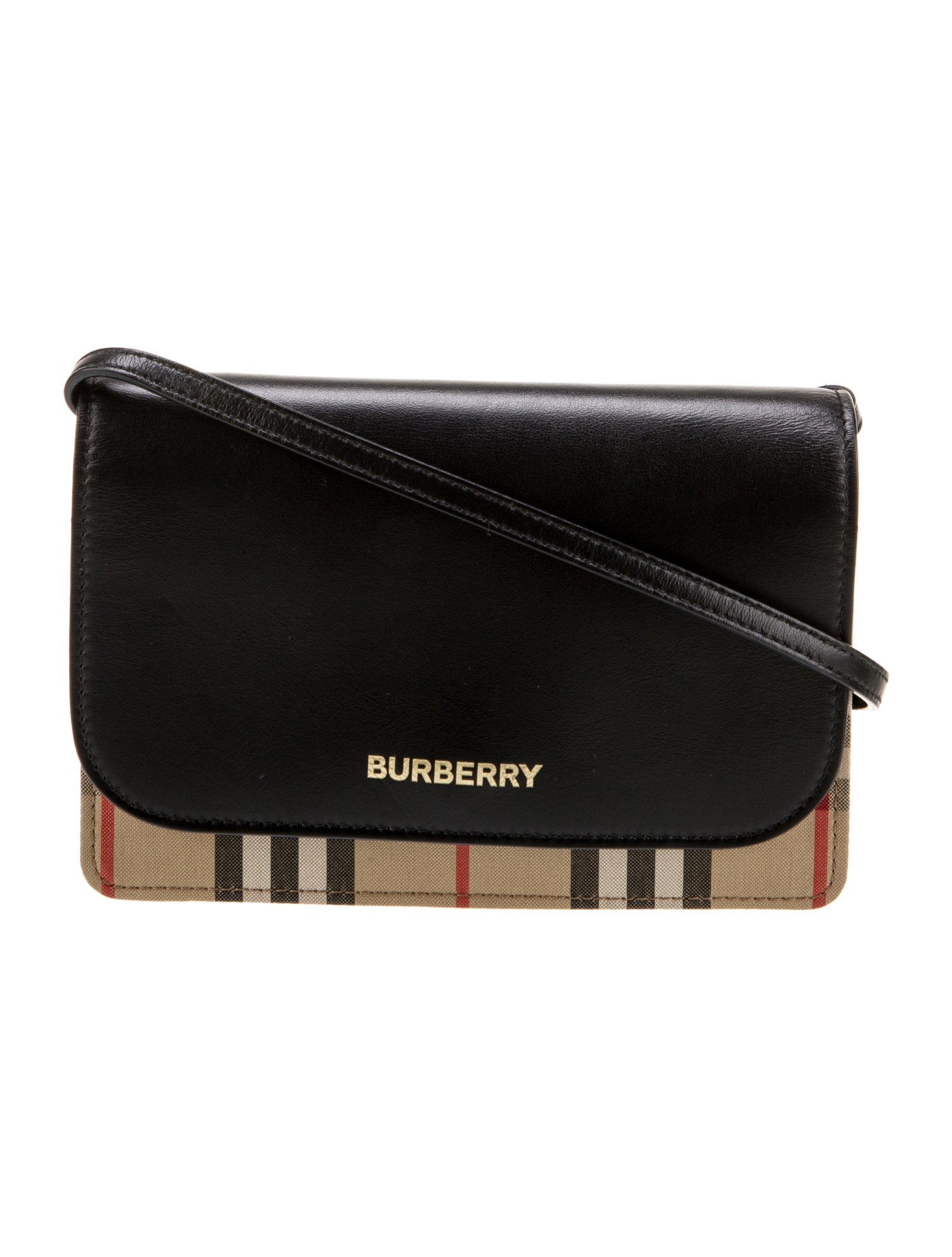 Burberry House Check Hampshire Wallet on Strap