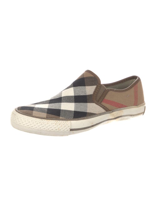 Burberry Canvas Plaid Print Sneakers