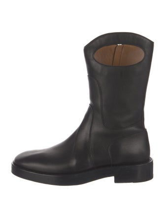 Burberry Leather Colorblock Pattern Rain Boots