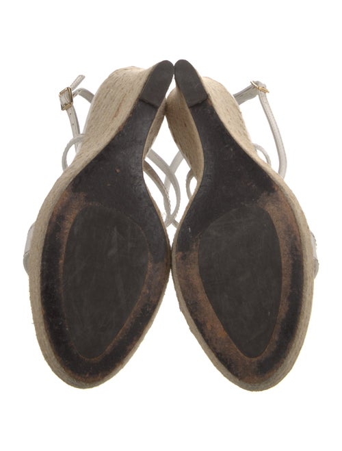 Burberry House Check Pattern Leather T-Strap Sandals