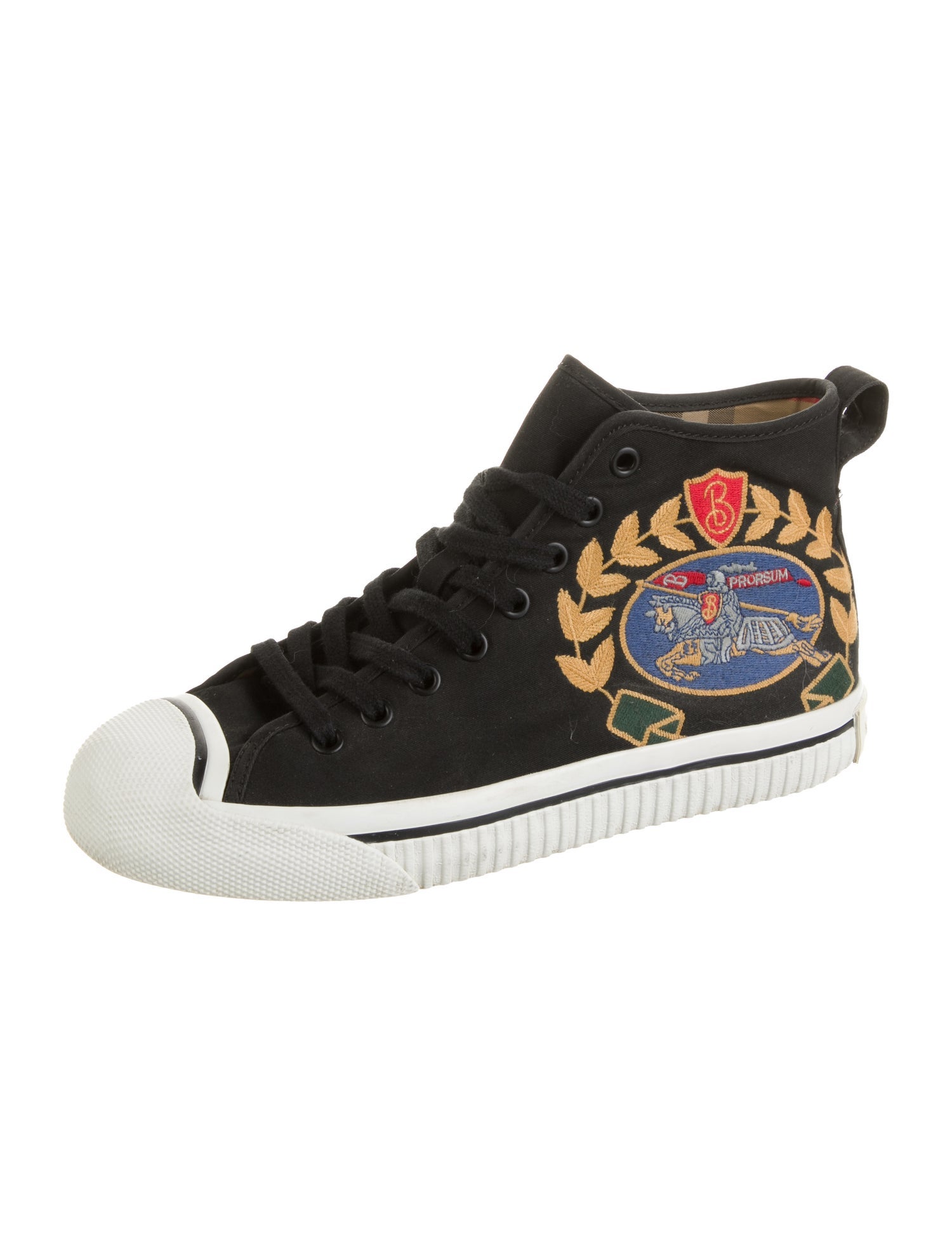 Burberry Nova Check Pattern Canvas Sneakers