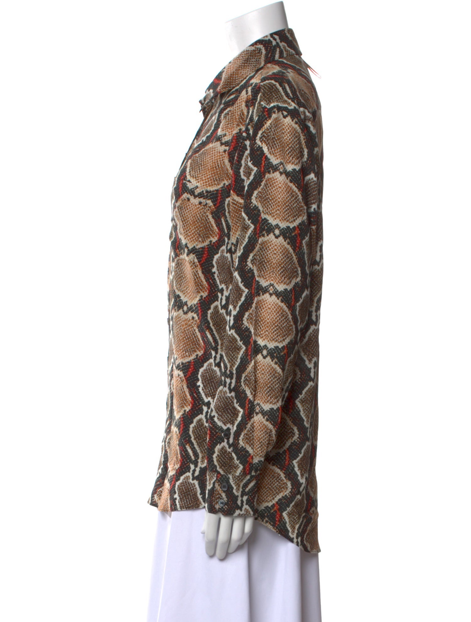 Burberry Silk Printed Button-Up Top