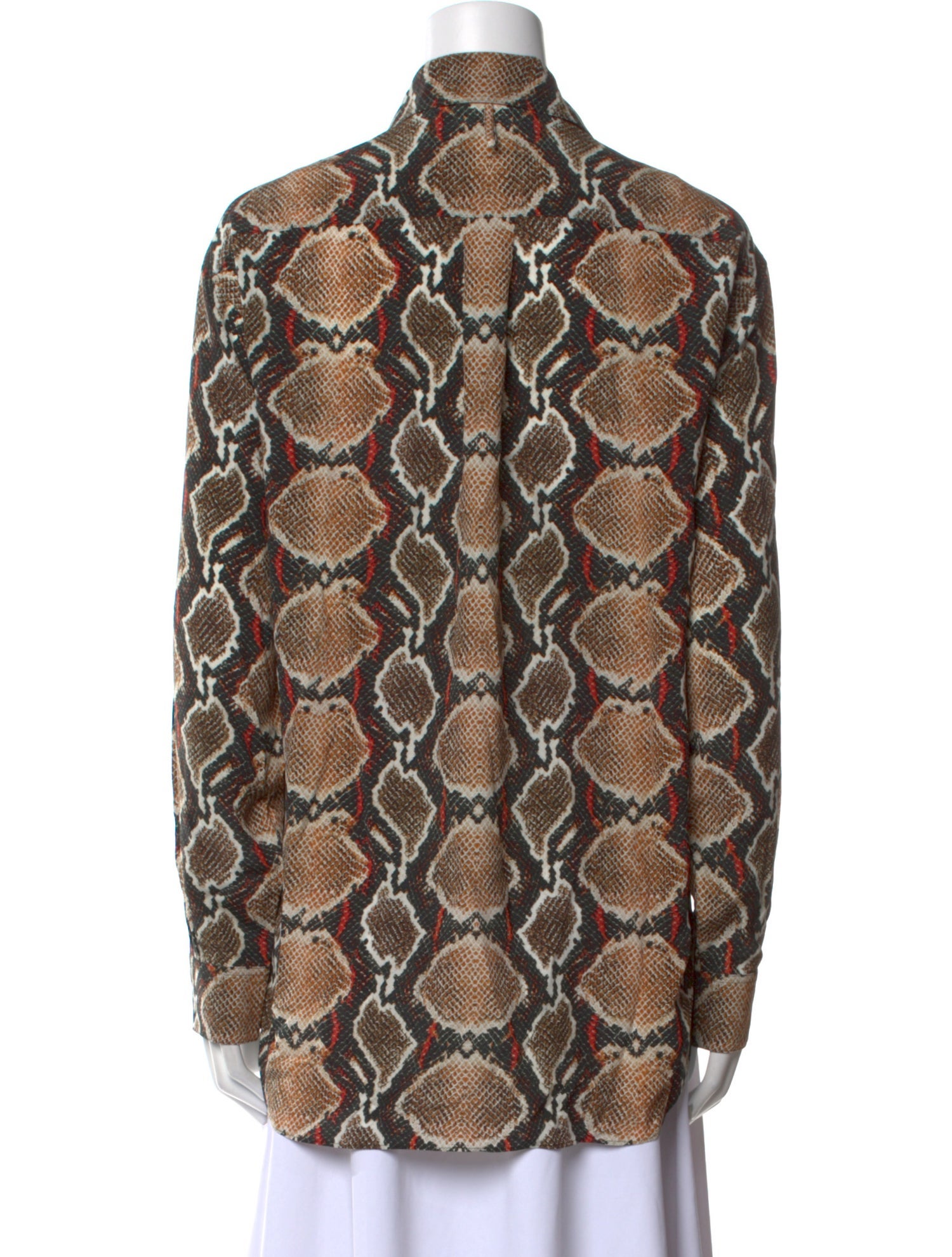 Burberry Silk Printed Button-Up Top