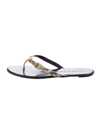 Burberry Nova Check Pattern Flip Flops