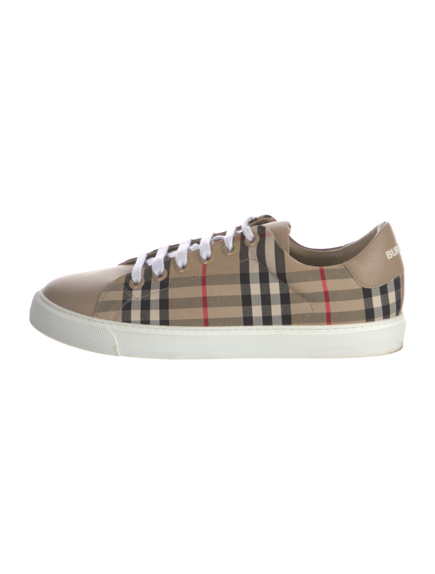 Burberry House Check Pattern Leather Sneakers