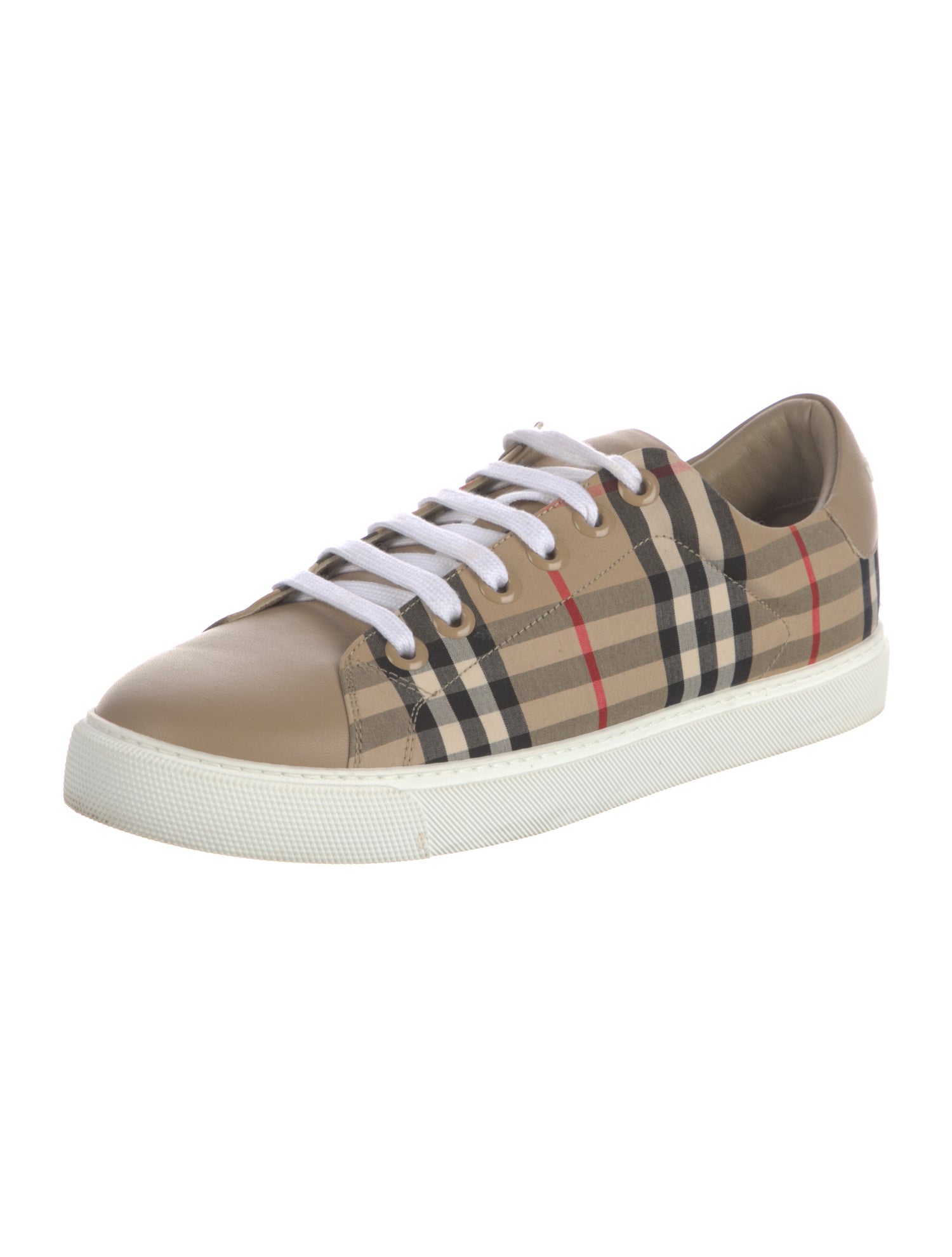 Burberry House Check Pattern Leather Sneakers