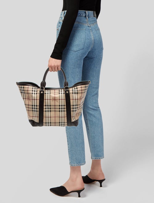 Burberry Haymarket Check Top Handle Bag