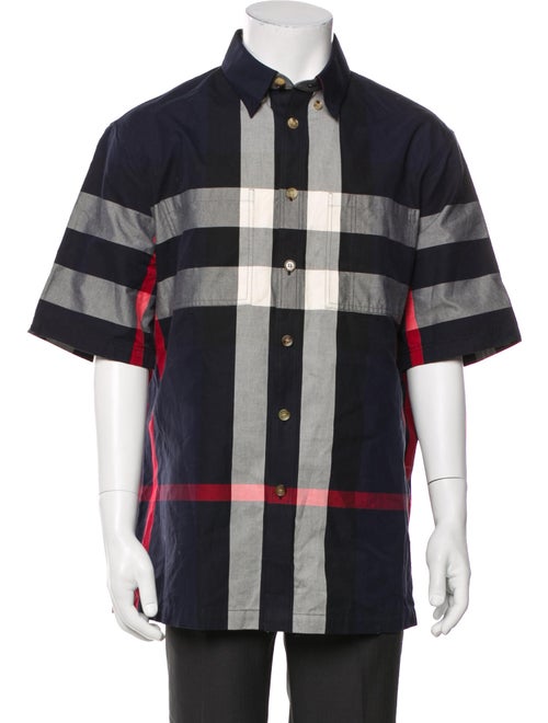 Burberry Exploded Check Pattern Three-Quarter Sleeve Shirt