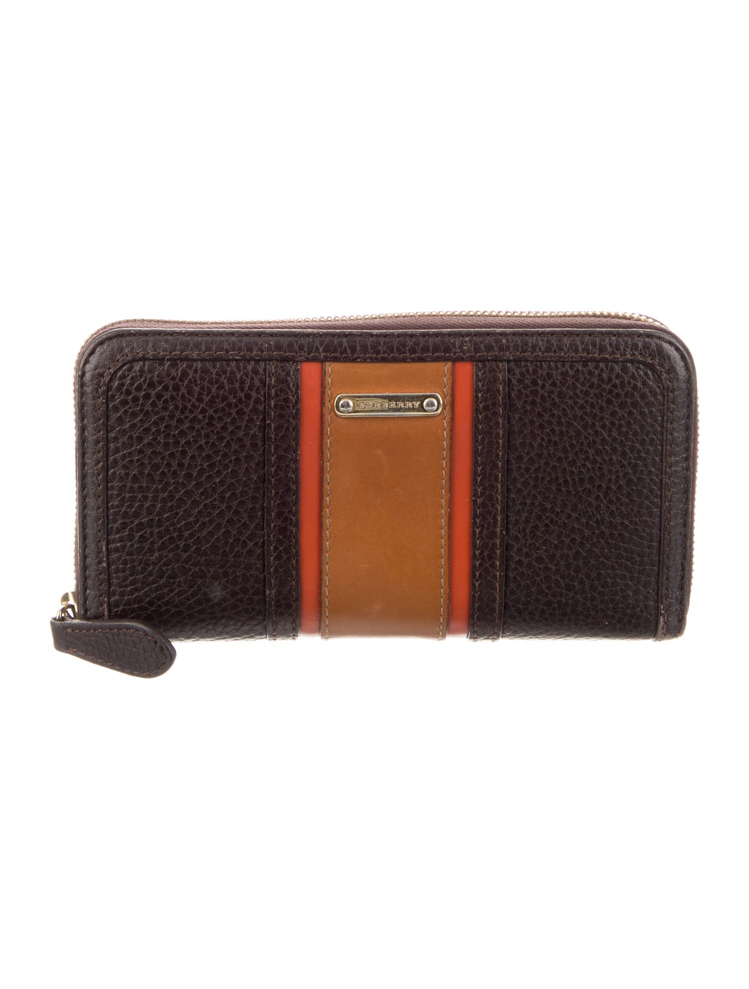 Burberry Leather Colorblock Pattern Continental Wallet