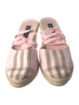 Burberry Nova Check Pattern Canvas Slingback Pumps