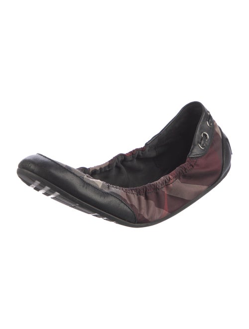 Burberry Nova Check Pattern Leather Ballet Flats