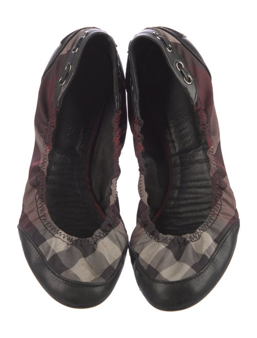 Burberry Nova Check Pattern Leather Ballet Flats