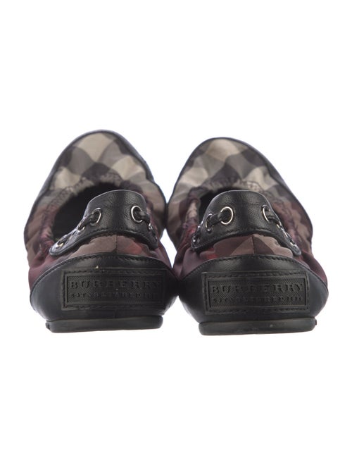 Burberry Nova Check Pattern Leather Ballet Flats
