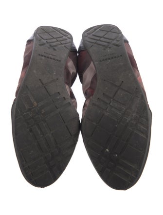 Burberry Nova Check Pattern Leather Ballet Flats