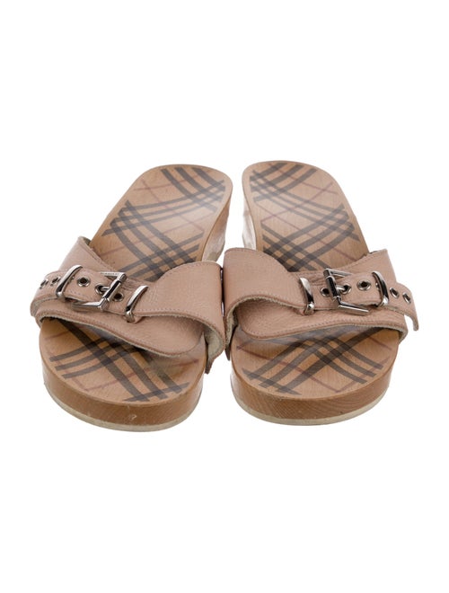 Burberry Nova Check Pattern Leather Slides