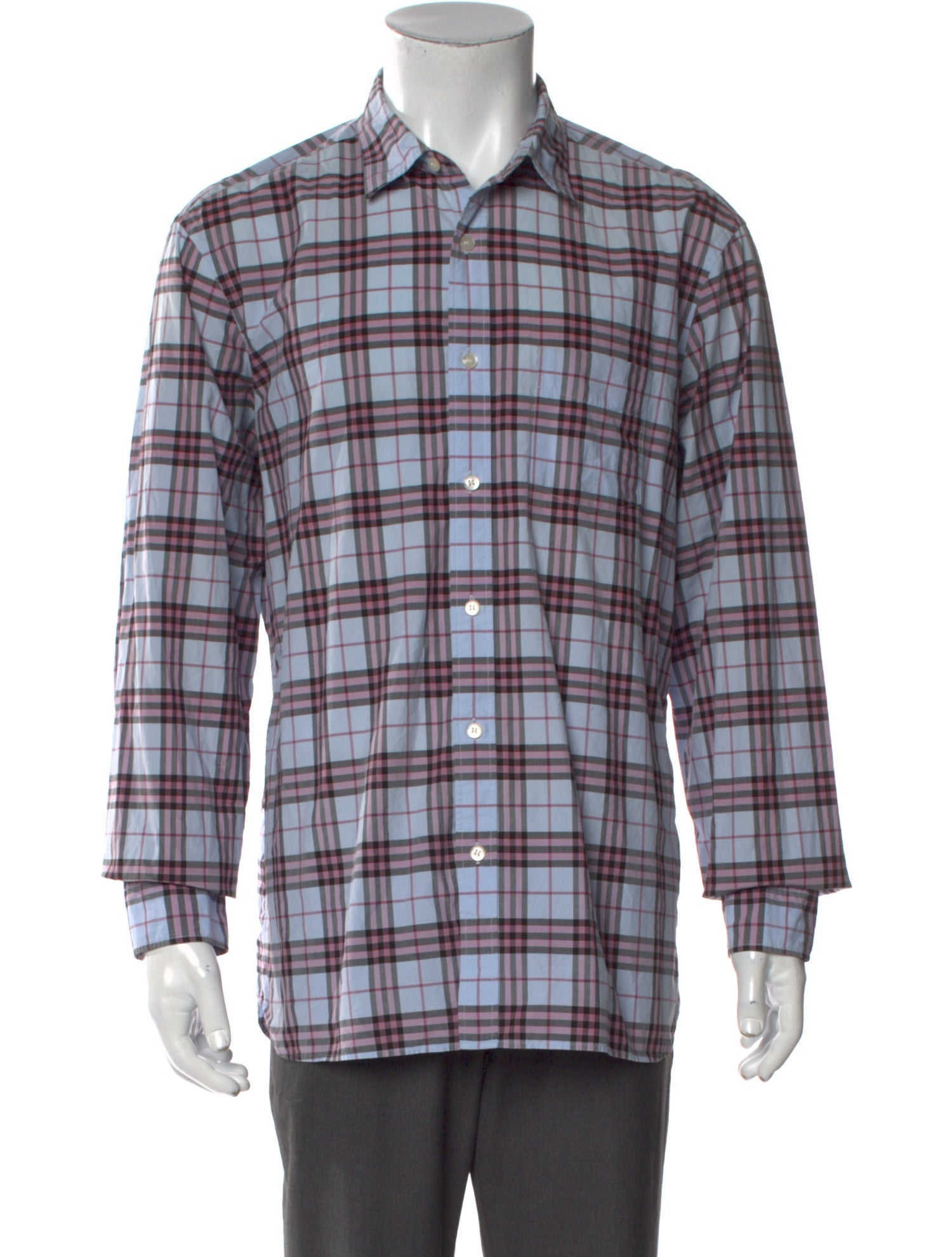 Burberry Exploded Check Pattern Long Sleeve Dress Shirt