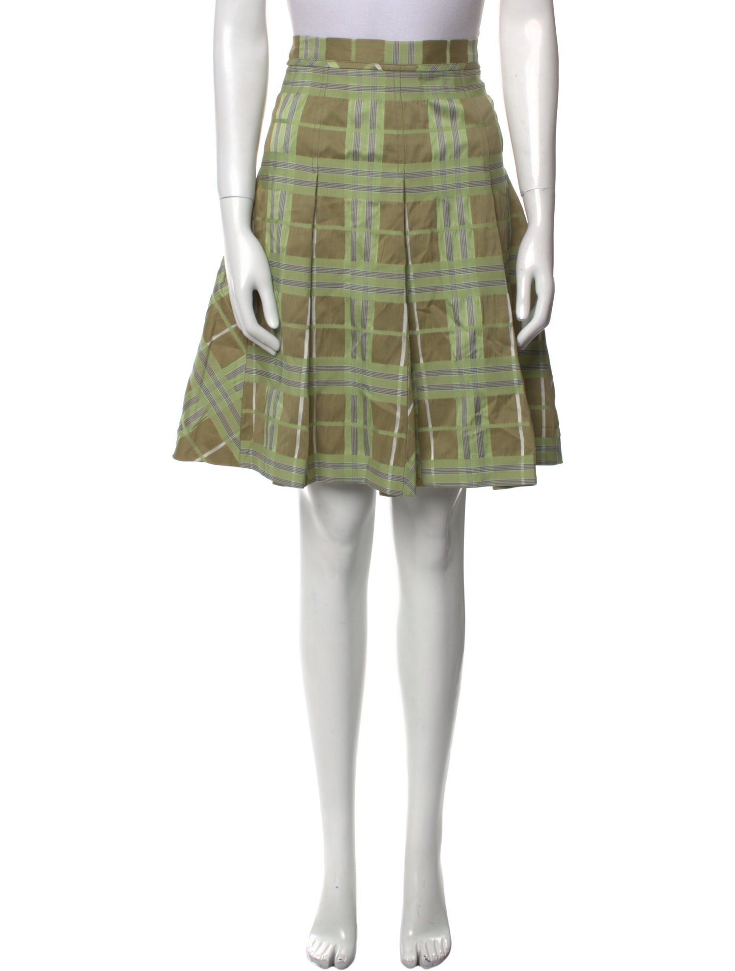 Burberry Plaid Print Knee-Length Skirt