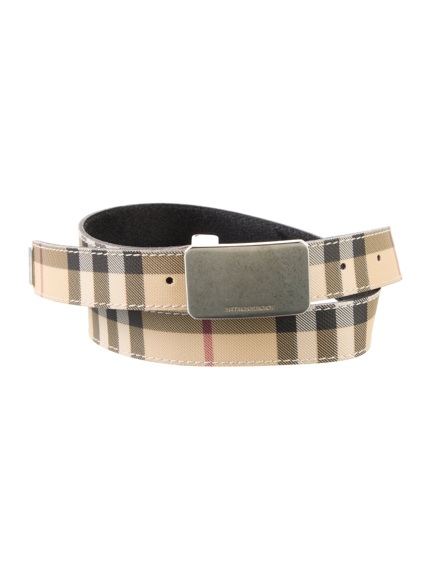 Burberry Nova Check Pattern Skinny Belt