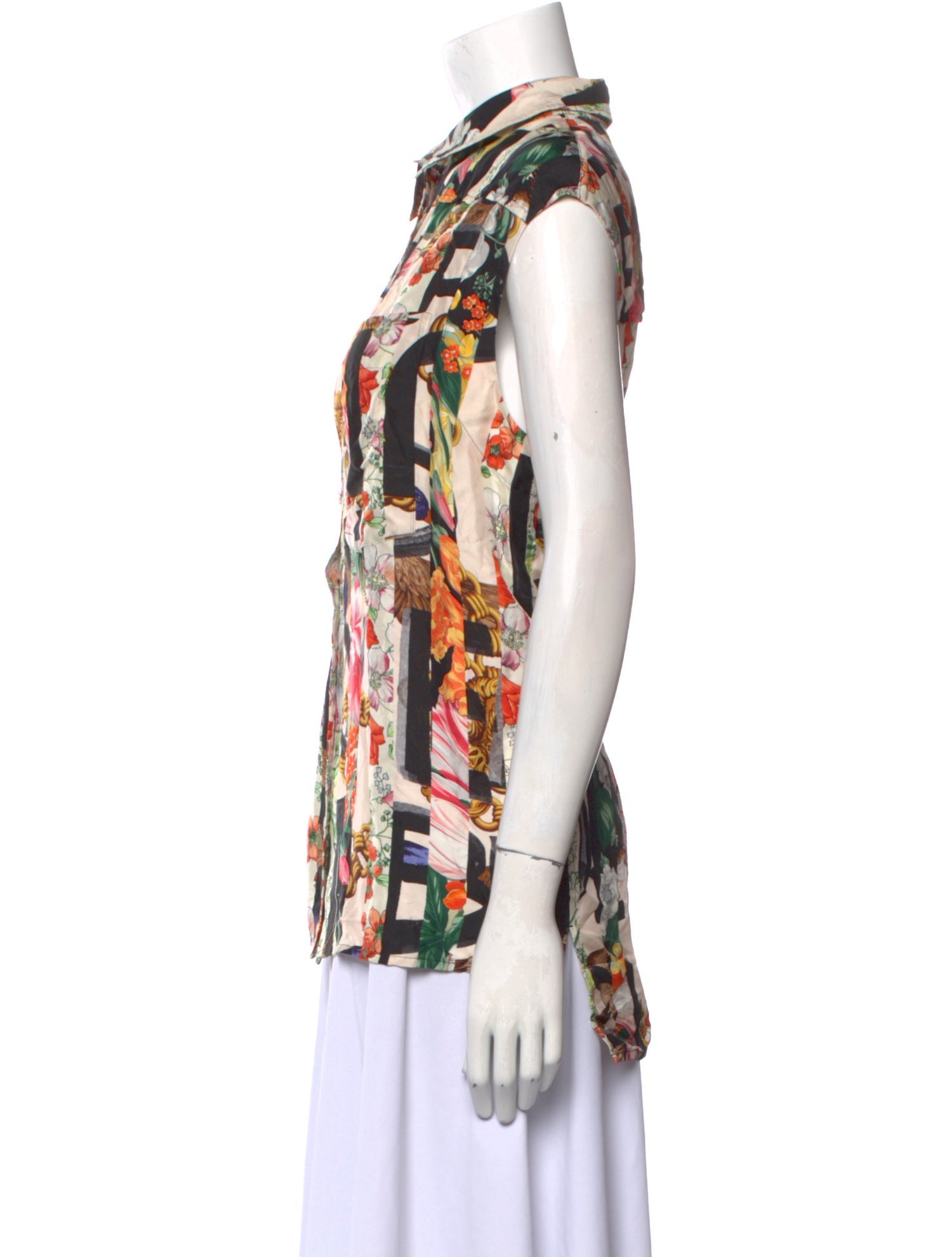 Burberry Silk Floral Print Blouse