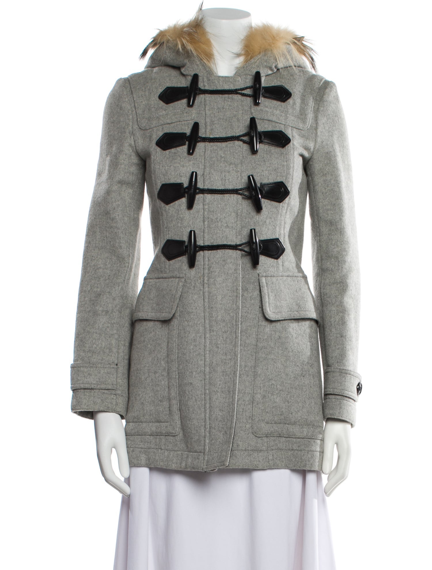 ジャケット・アウター Burberry wool jacket with fur Burberry Wool Faux Fur Jacket - Grey Jackets, Clothing - BUR519535