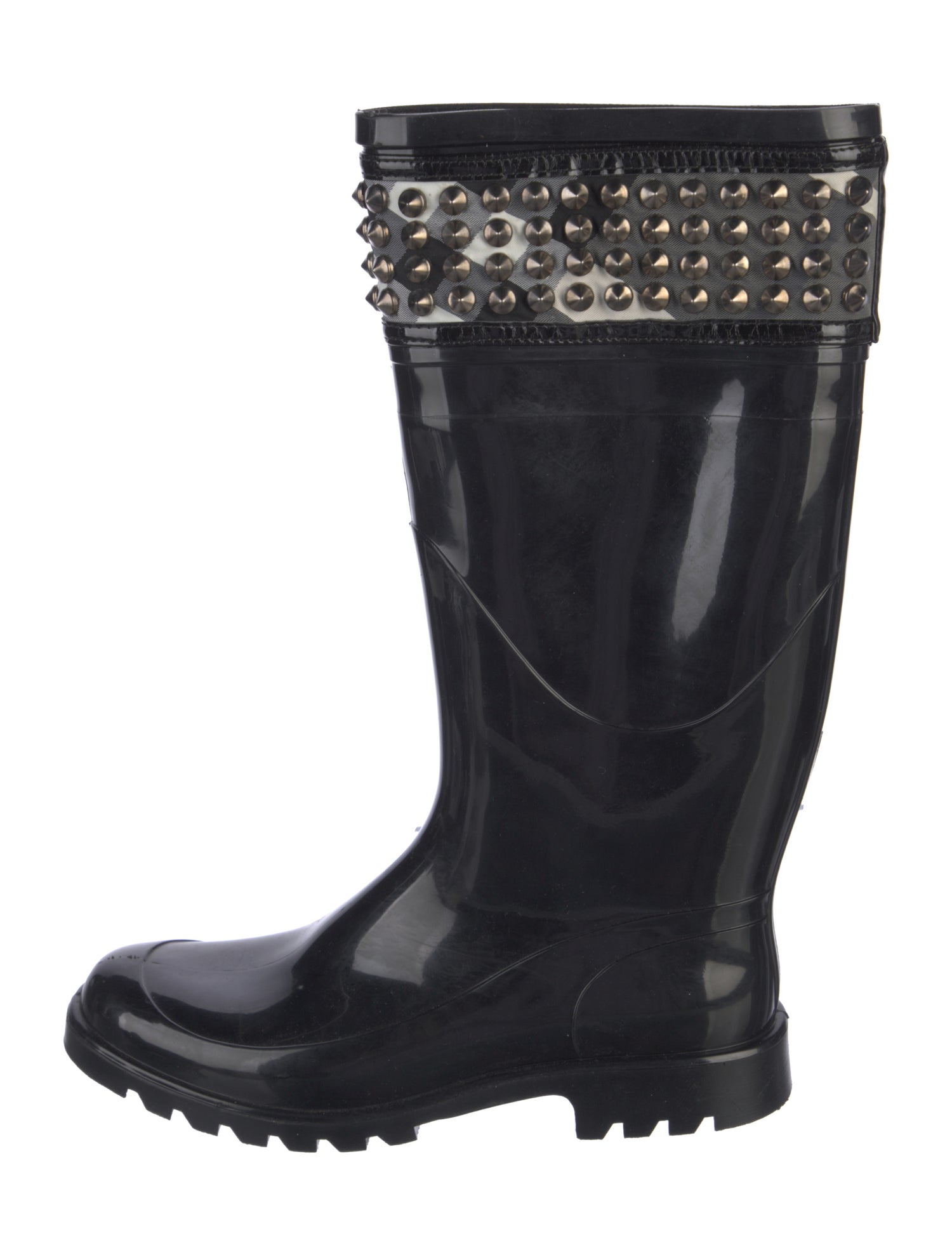 Burberry Nova Check Pattern Rubber Rain Boots