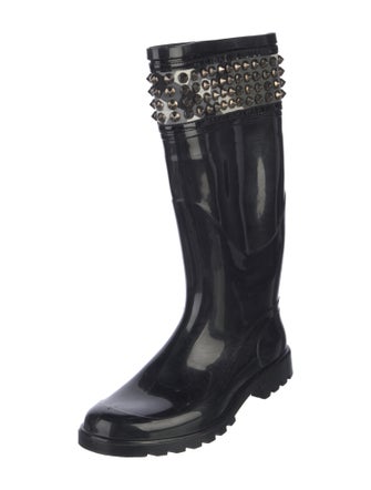 Burberry Nova Check Pattern Rubber Rain Boots