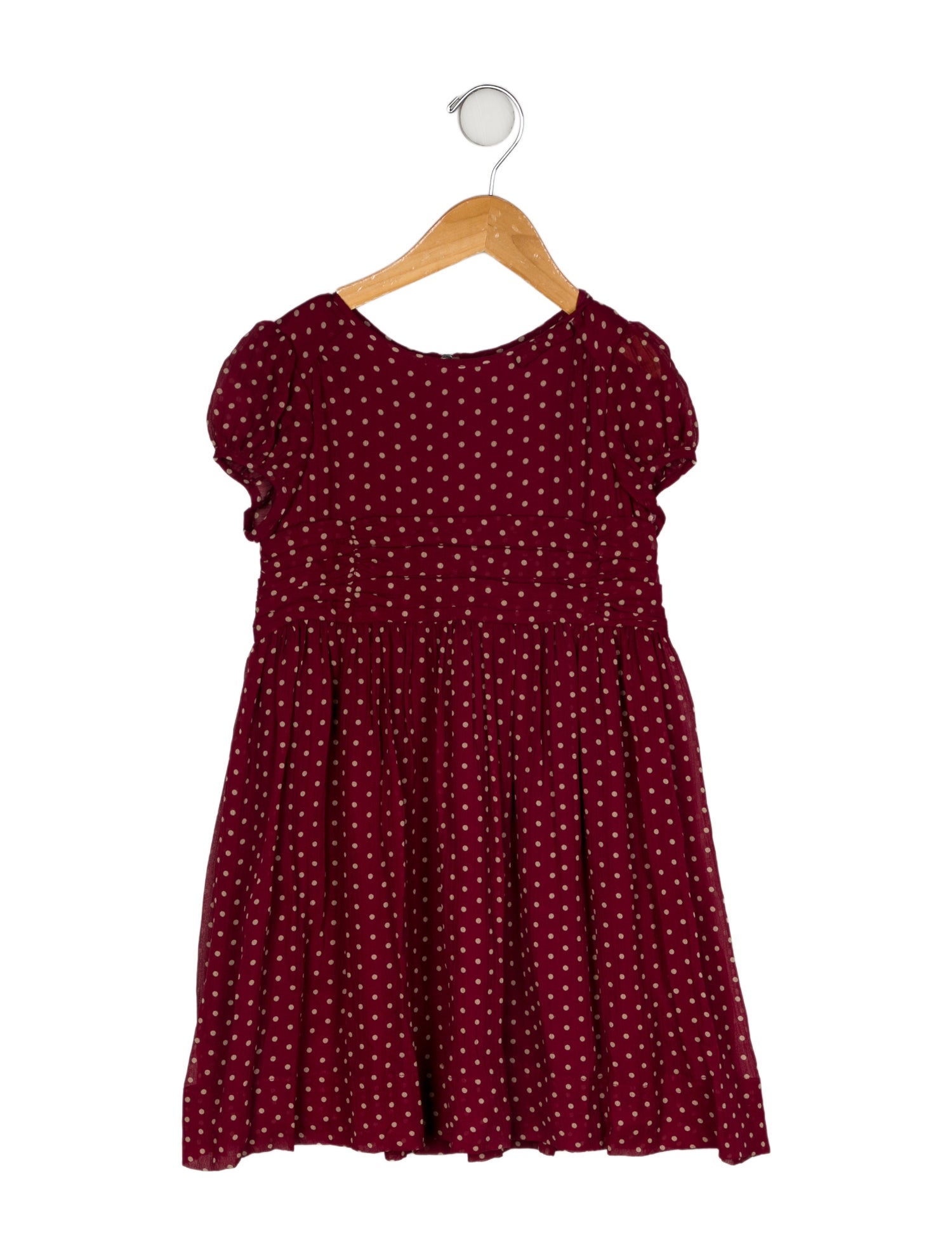 Burberry Girls' Silk Polka-Dot Dress