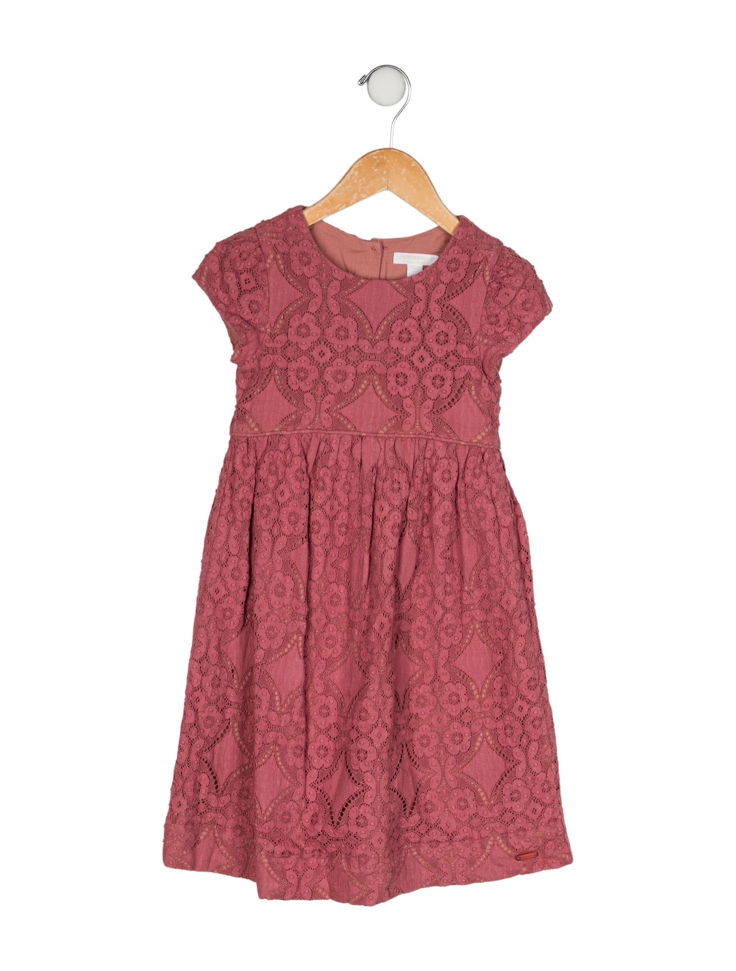Burberry Girls' Lace Short Sleeve Dress
