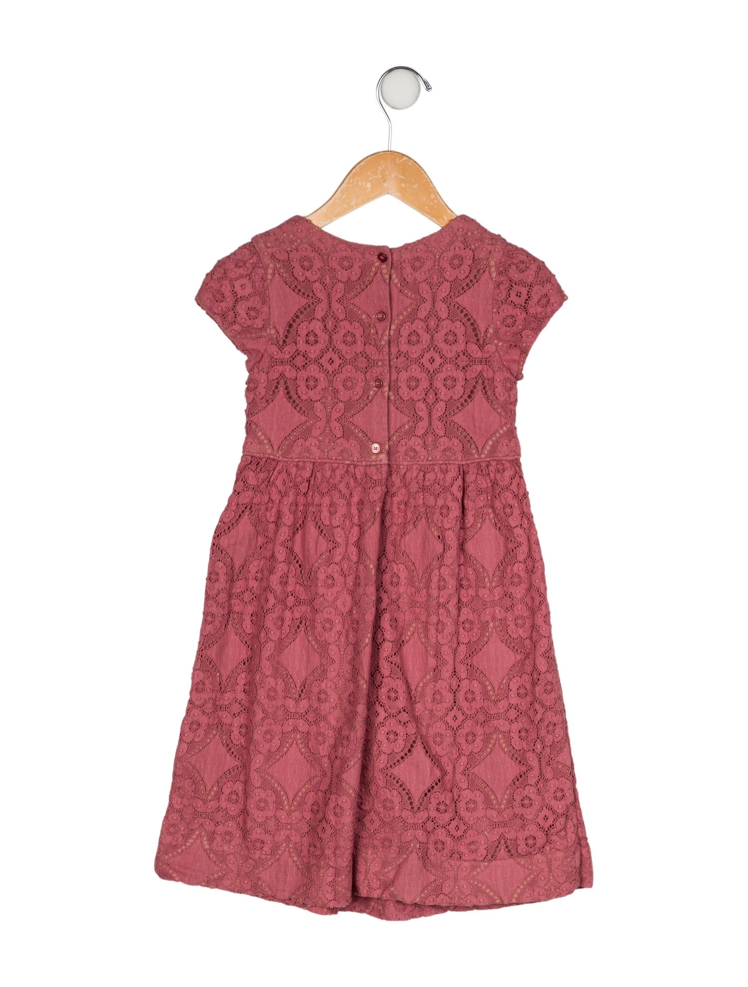 Burberry Girls' Lace Short Sleeve Dress